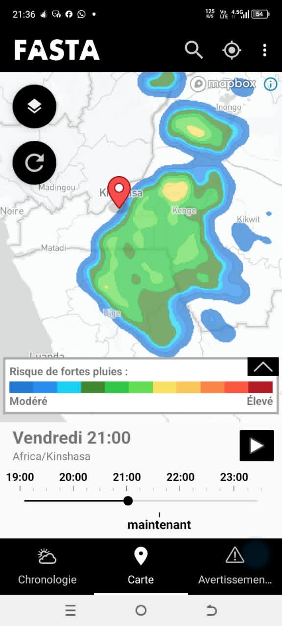 MÉTÉO : DES PLUIES POTENTIELLEMENT SOUTENUES MENACENT KINSHASA CETTE NUIT